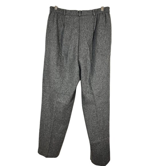 Vintage Wool Pant Straight Leg 16 Gray Retro Preppy Old Money Neutral Classic - Picture 9 of 13